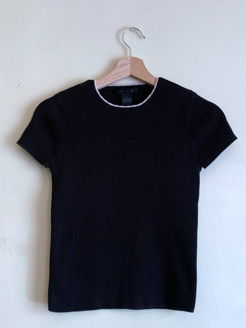 VINTAGE The Limited Crewneck Ribbed Baby Tee Short Sleeve Shirt 100% Cotton Sz M